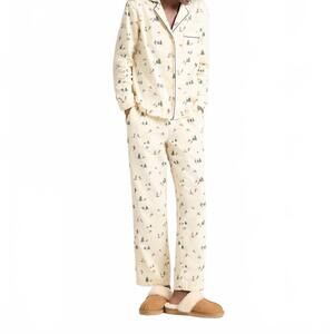 NEW PENDLETON flannel pajama set in ecru ski print